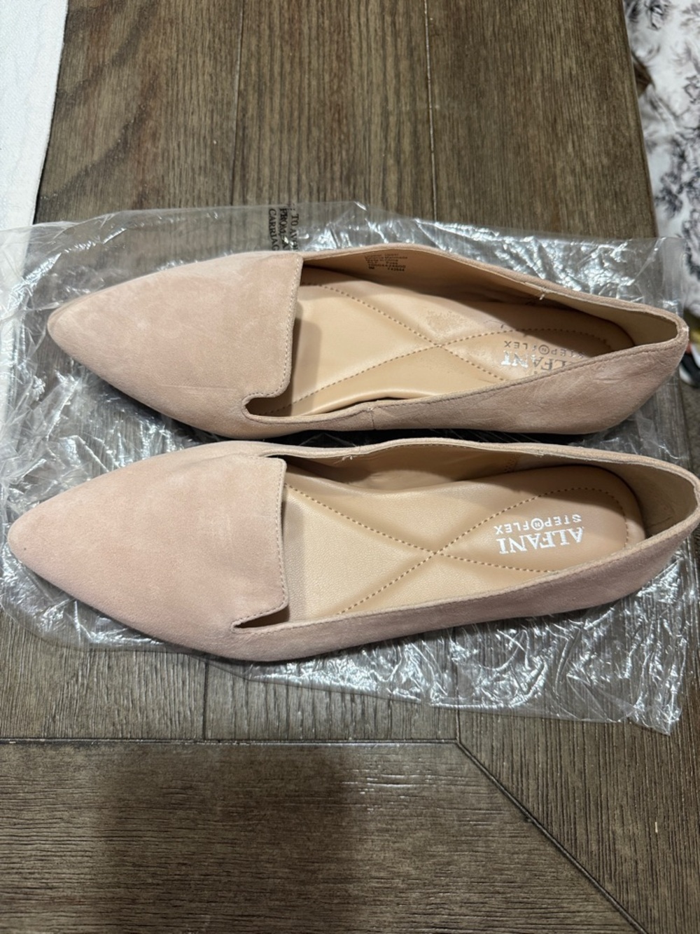 Alfani Blush Pink Pointed Toe Slip-On Flats
